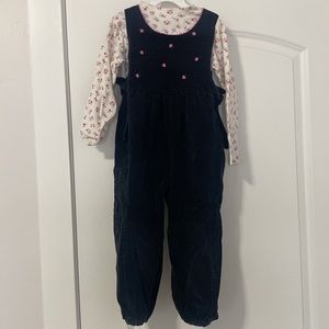 Black velvet and floral overall set